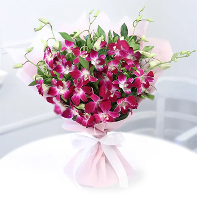 "Purple Orchids Bouquet (Krish) - Click here to View more details about this Product